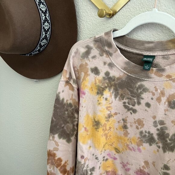 Wild Fable Tie Dye Crew Neck Cotton Retro Bohemian Sweatshirt Top Lounge Wear - Picture 4 of 7